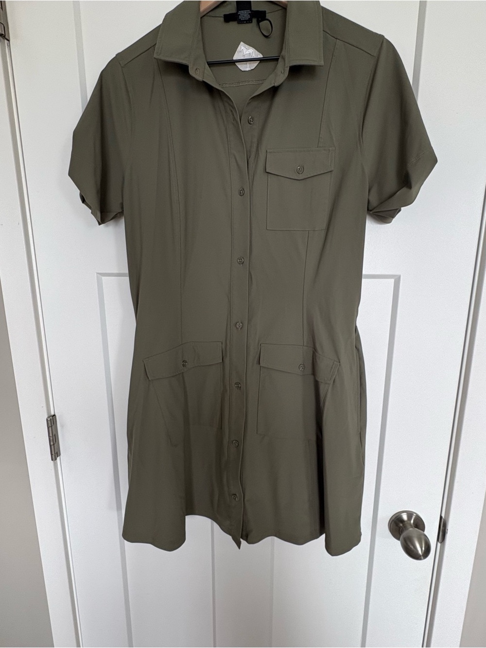 Women's Olive Green Button-Front Golf/Shirt Dress